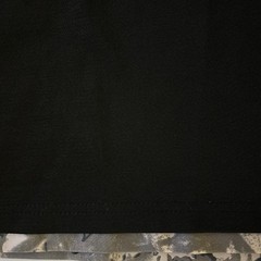 Black Oversized Mini-sleeve T-shirt -Print Rectangular Patch on Chest 59cm*72cm