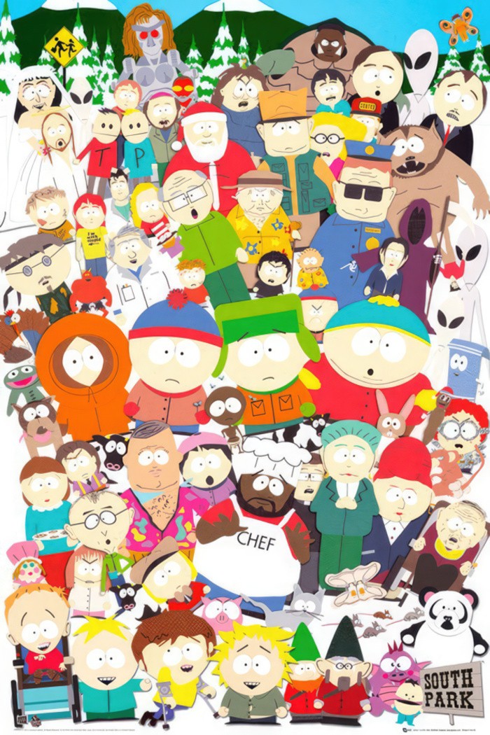 South Park – TV Show Poster (All South Park Characters Montage – The Cast)