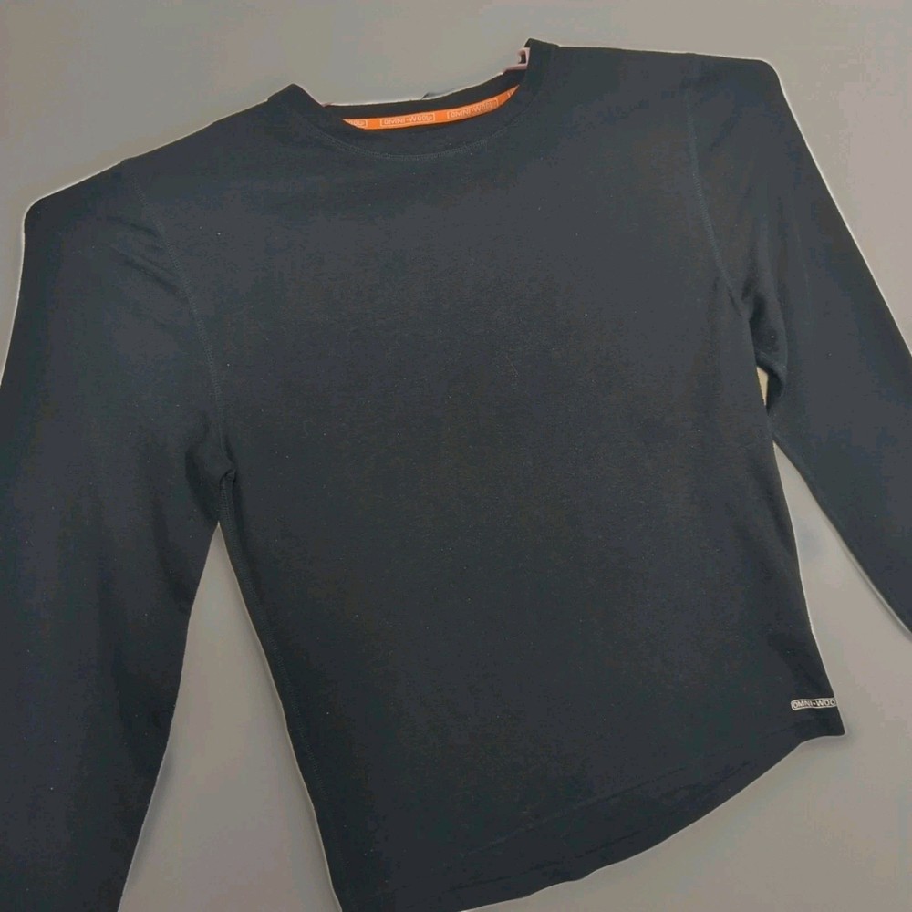 Omni-Wool Base Layer Shirt Men’s XL Black Wool Blend Crew Neck Long Sleeve