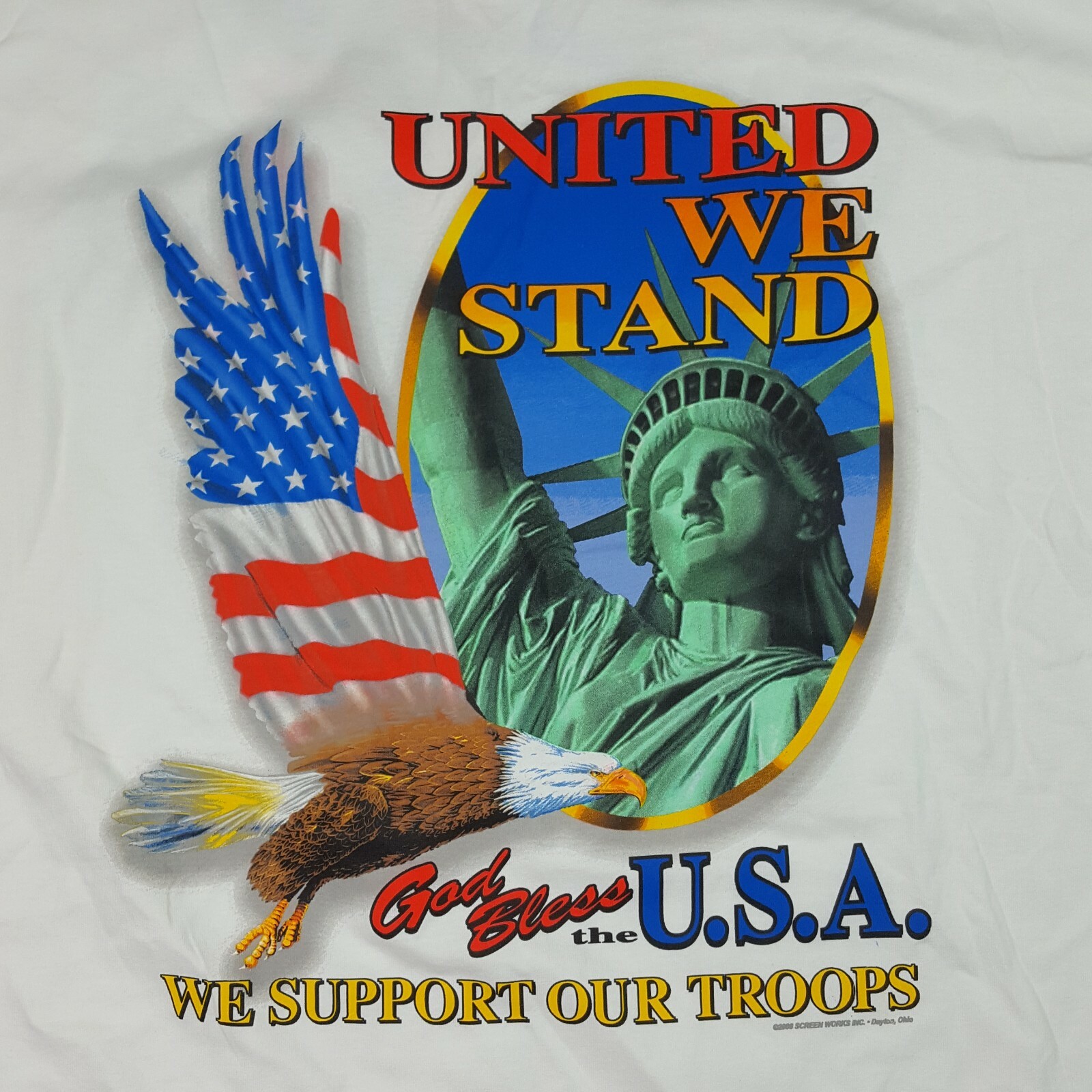 Vintage US Military Men's Size 2X Eagle Liberty T Shirt Patriotic Flag American gallery