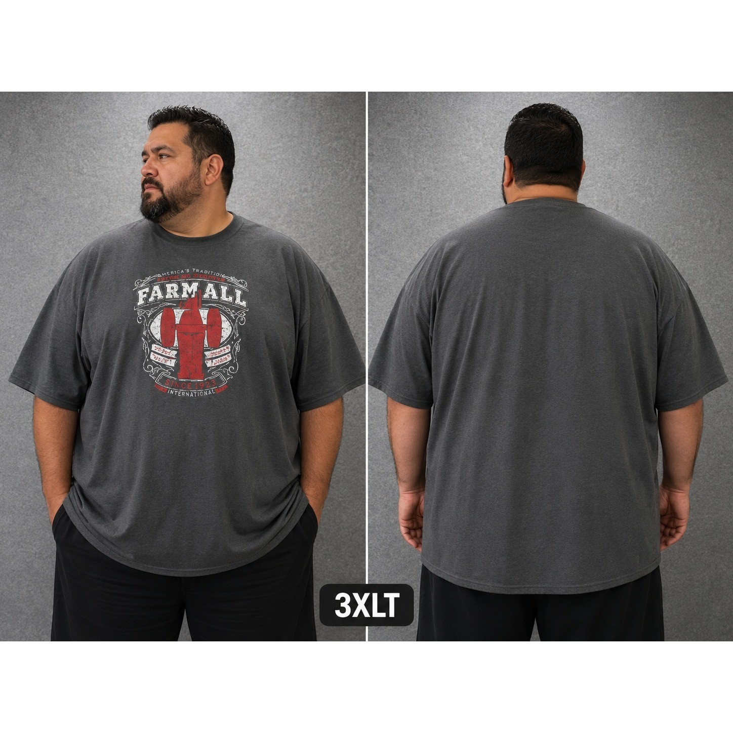 Case IH Farmall Tractor T-Shirt Mens 3XL Tall Gray Graphic Short Sleeve Tee gallery