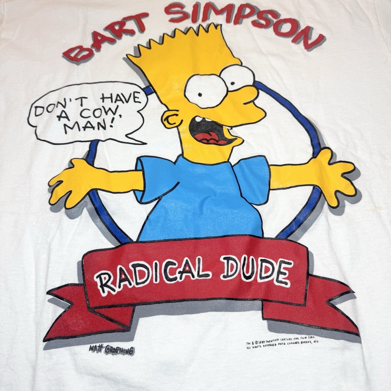 Vintage Bart Simpson Radical Mens XL T-Shirt Fruit Of The Loom USA Single Stitch gallery