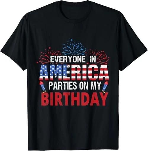 4th Of July Birthday Gifts Funny Bday Born On 4th Of July T-Shirt gallery
