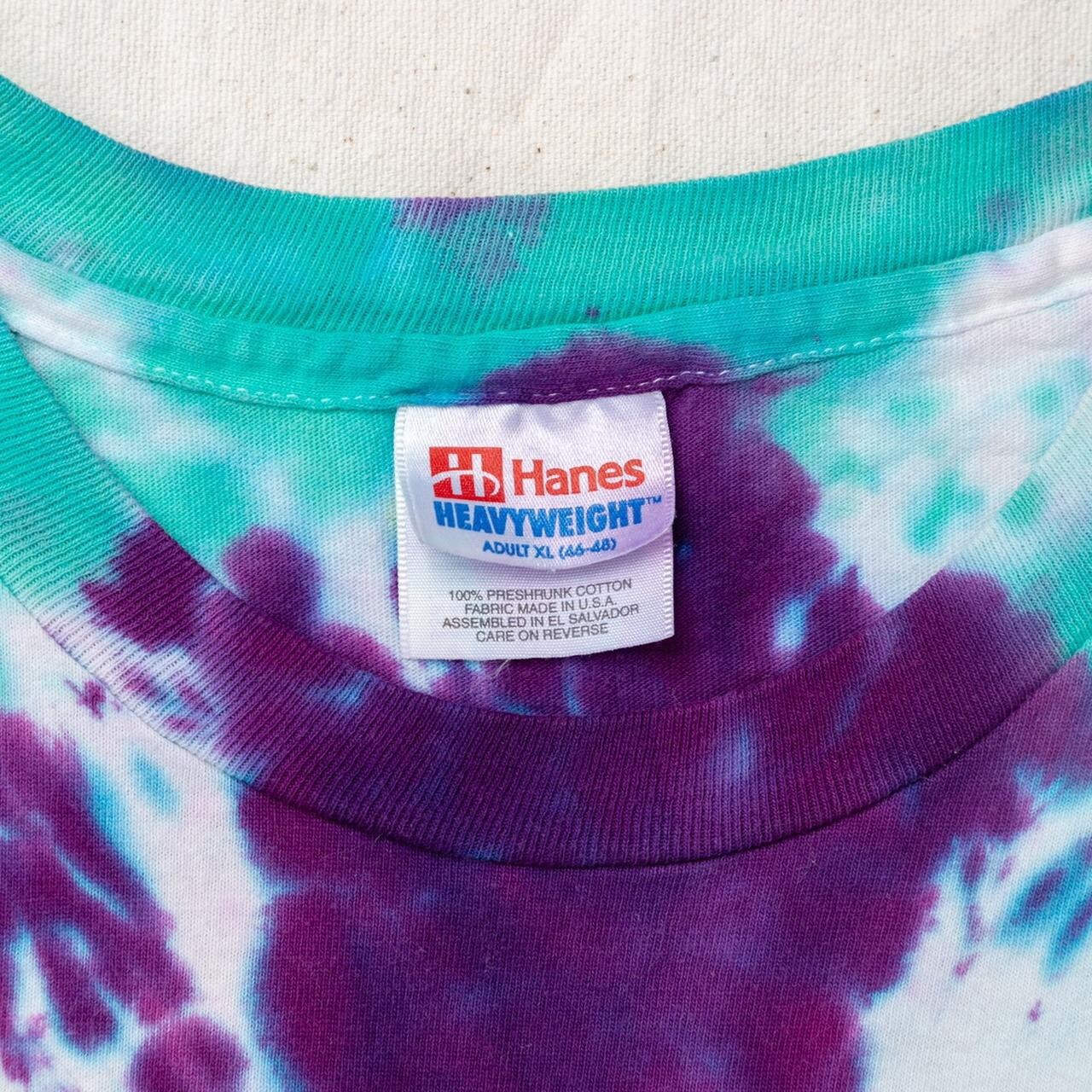 VTG Hanes 90s Tie Dye Rainbow Bullseye Single Stitch Cotton T-shirt sz XL gallery