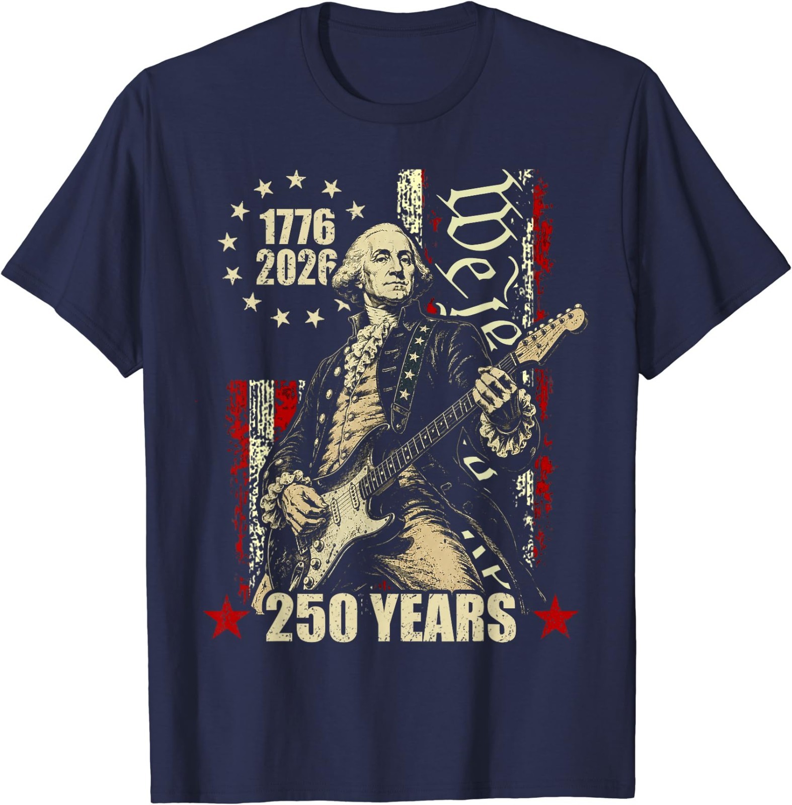 250 Years George Washington American Flag 1776-2026 July 4th T-Shirt gallery