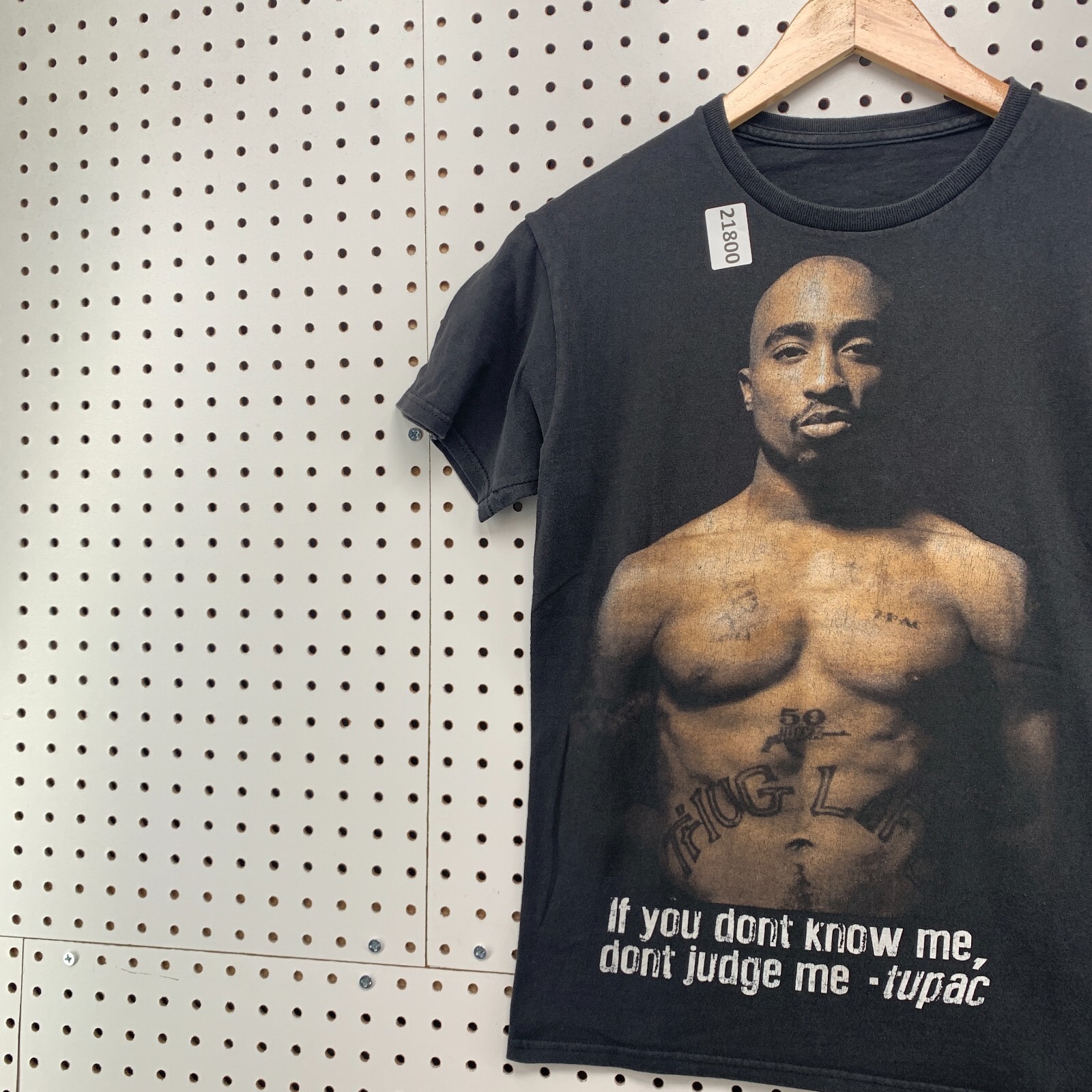 Tupac 2PAC Shirt Black If You Dont Know Me Dont Judge Me Fit Women M 17.5x25 gallery