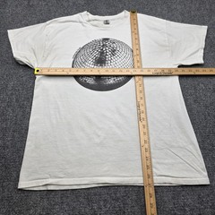 Large In Print We Trust Disco Ball Graphic T-Shirt White Gildan Heavy Cott