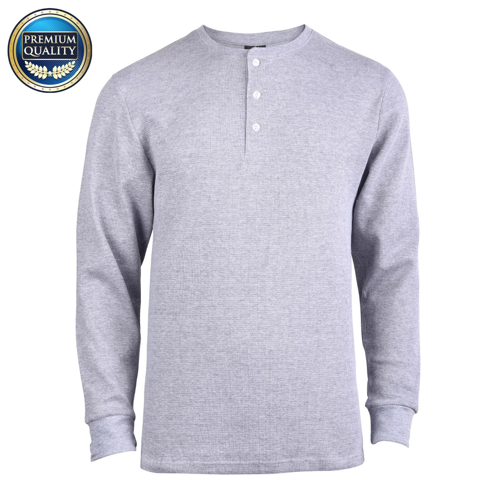 New Men Thermal Henley Shirt T-shirts Long Sleeve Cotton Pullover Three Buttons gallery