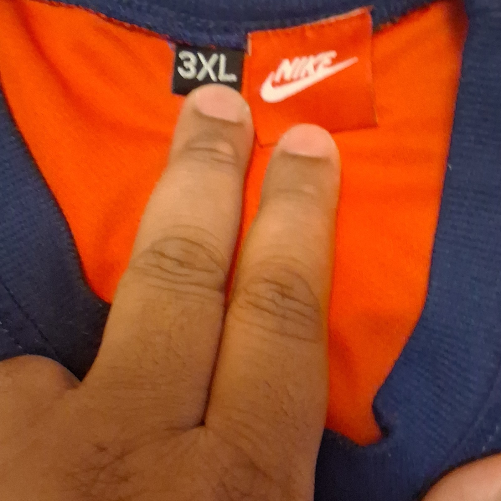 Nike Men's 3XL Orange/Blue/Light Blue Crew Neck Short Sleeve Logo Tee gallery
