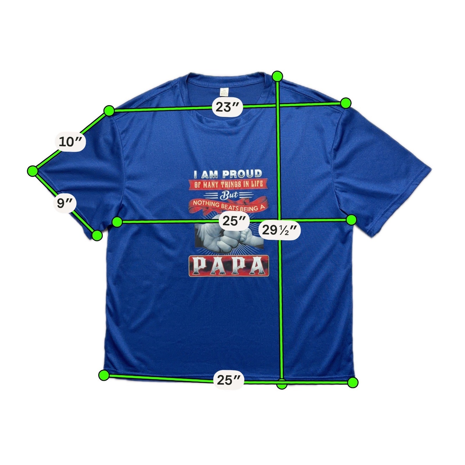Papa Graphic T Shirt Mens 1XL Blue Fathers Day Dad Gift Fist Bump Tee gallery
