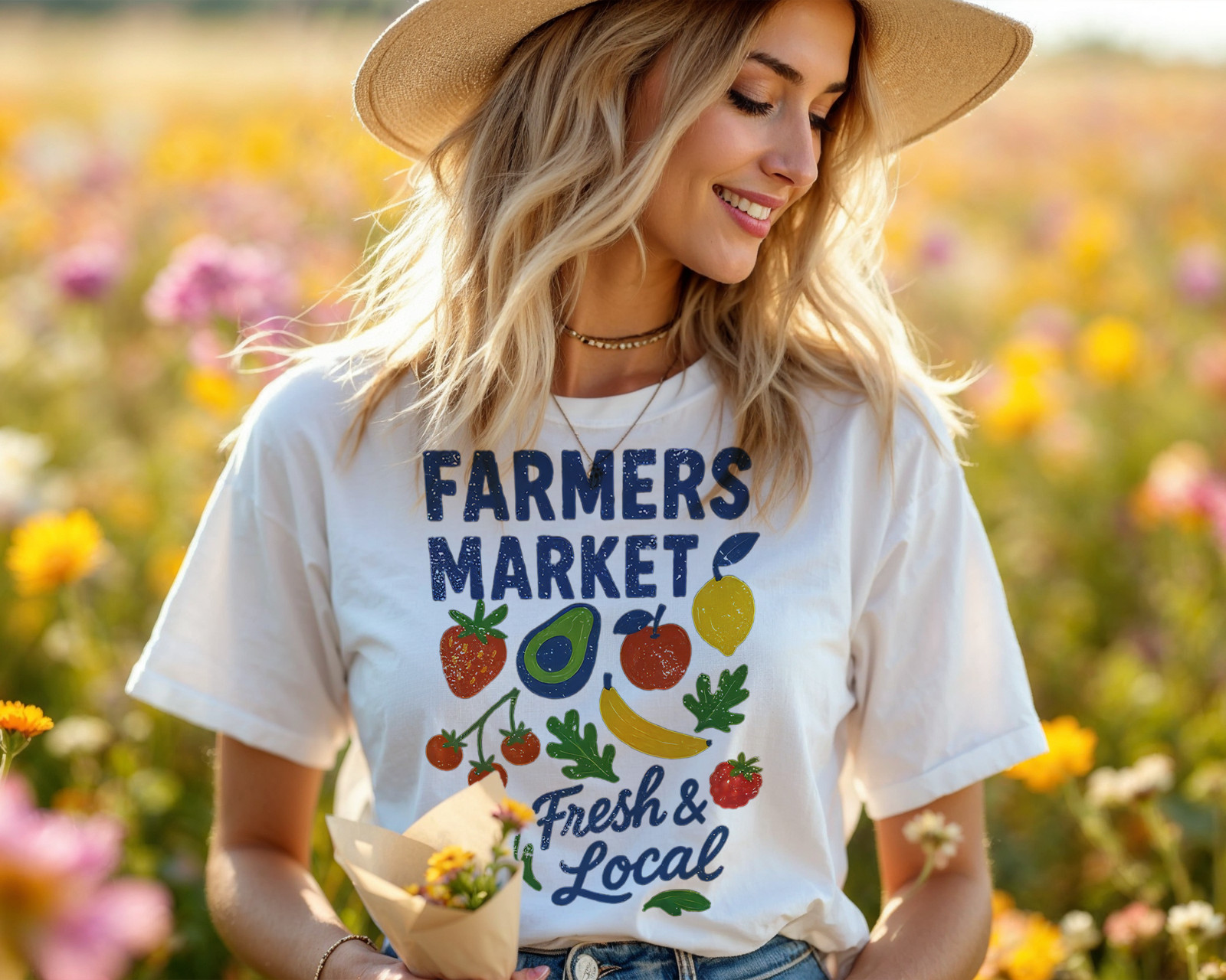 Farmers Market T-Shirt Fresh & Local Organic Produce Graphic Tee Unisex A67 gallery