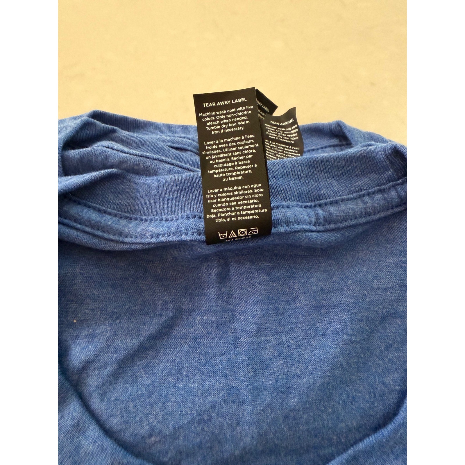 District Perfect Tri Crew Neck Tee Mens Large Heather Royal Blue Tri-Blend Shirt gallery