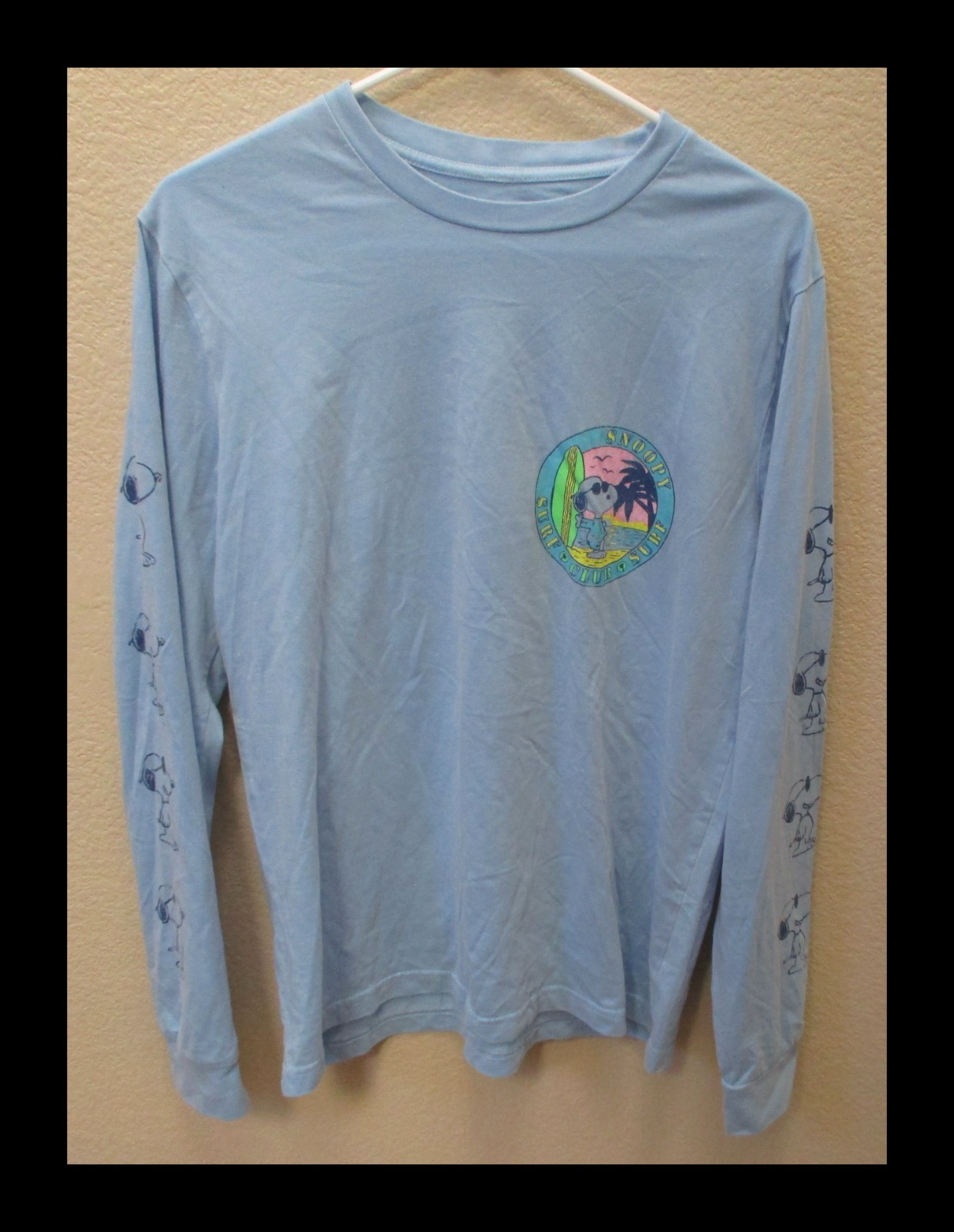 Peanuts Blue Snoopy Surf Club Long Sleeve Tee Adult Medium 38-40 gallery