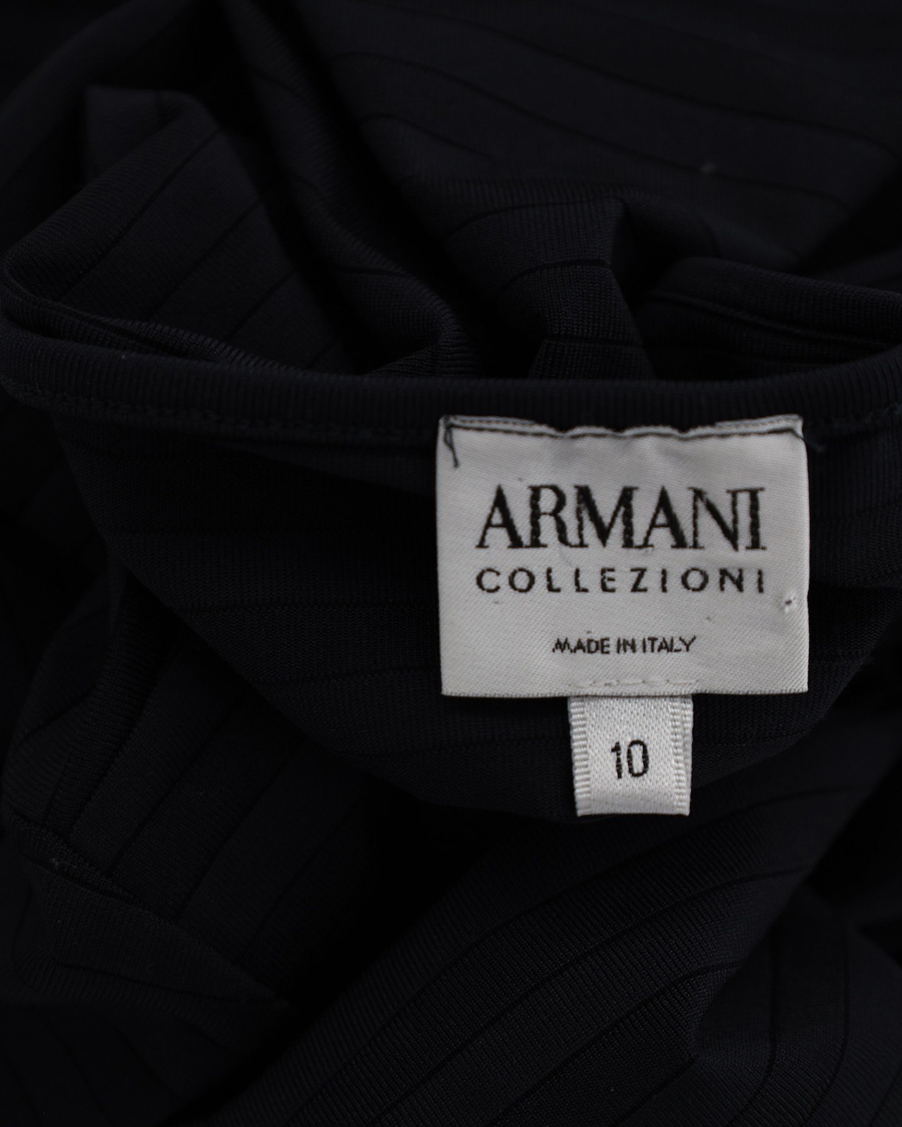 Armani Collezioni Striped V-Neck T-Shirt In Polyamide Women Black Size 10 gallery
