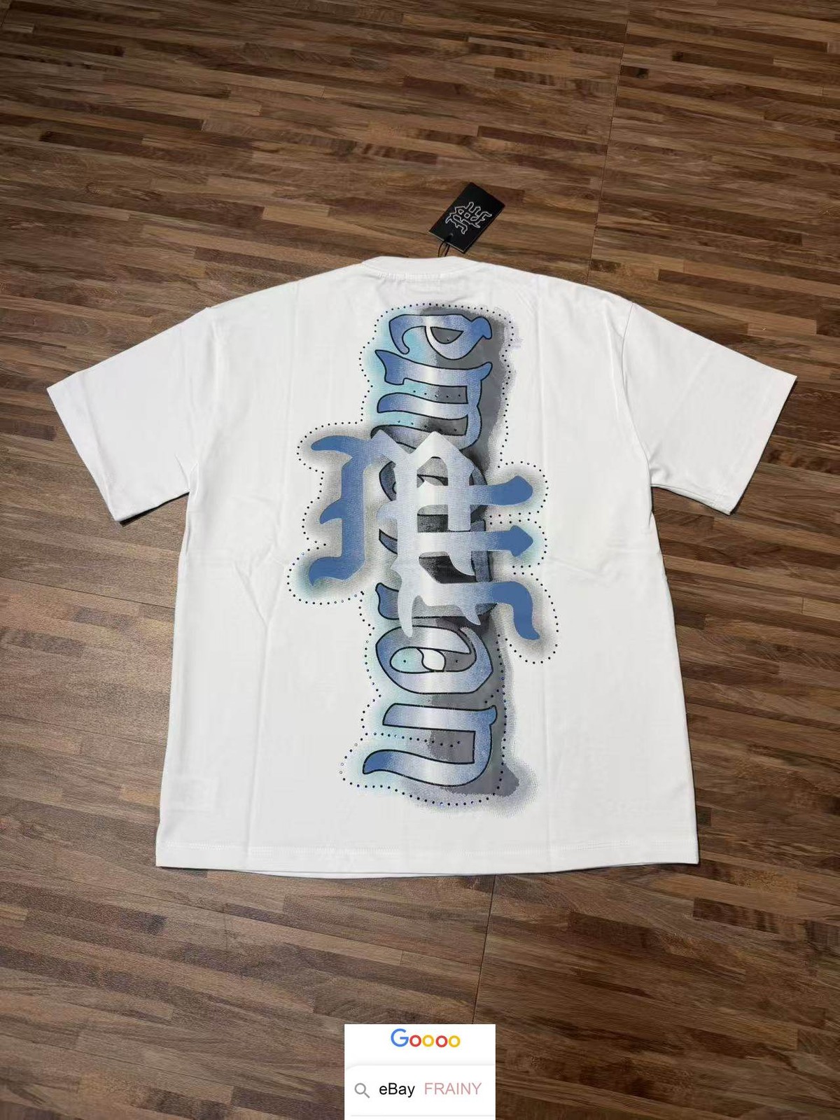 MENS WHITE SUMMER EMOTION T SHIRT HIGH STREET RHINESTONE ANGEL HIP HOP TOPS TEE gallery