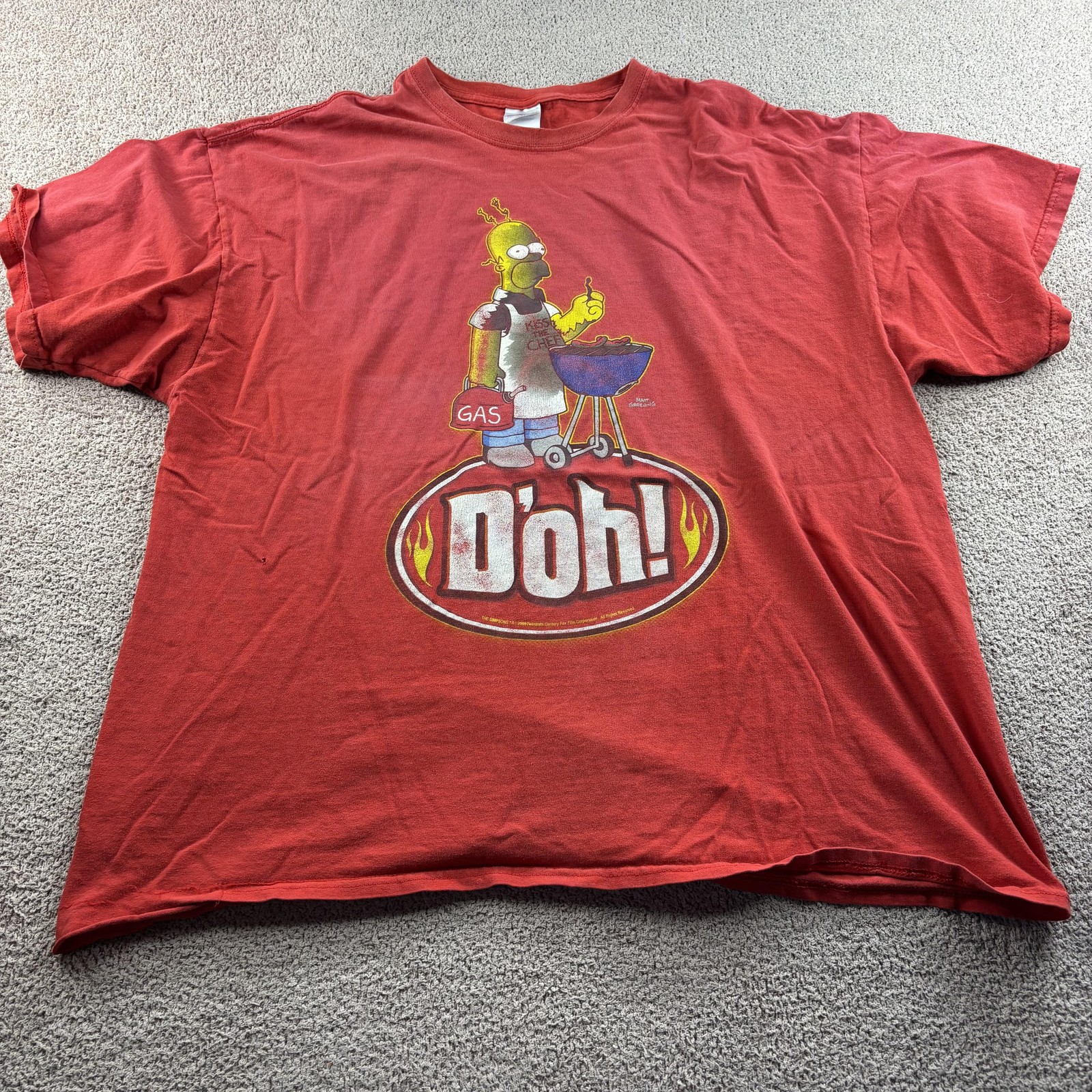Vintage Y2K The Simpsons Homer Simpson Grill Master D’oh T-Shirt Men’s 2XL gallery
