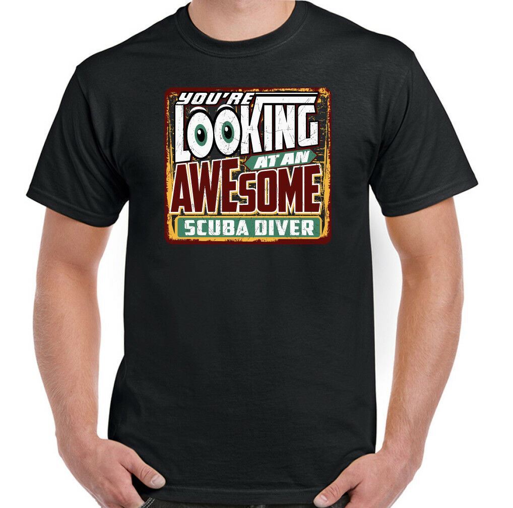 SCUBA DIVING T-SHIRT Mens Funny Diver Dive Equipment Flippers Mask Regulator Sea gallery