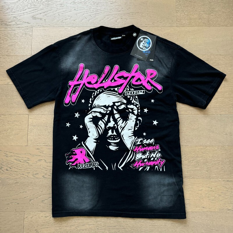 NEW Hell Beauty Star Trendy High Street Cotton Short sleeved T-shirt Black