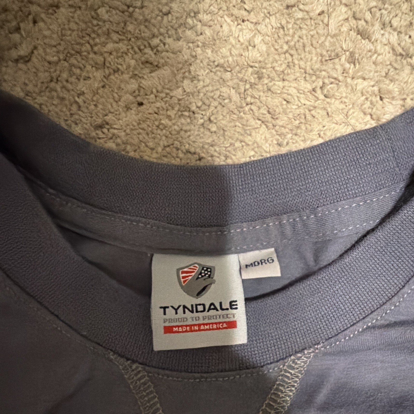 Tyndale Men’s Gray Colorblock Long Sleeve Crew Neck Cotton Knit T-Shirt MDRG gallery