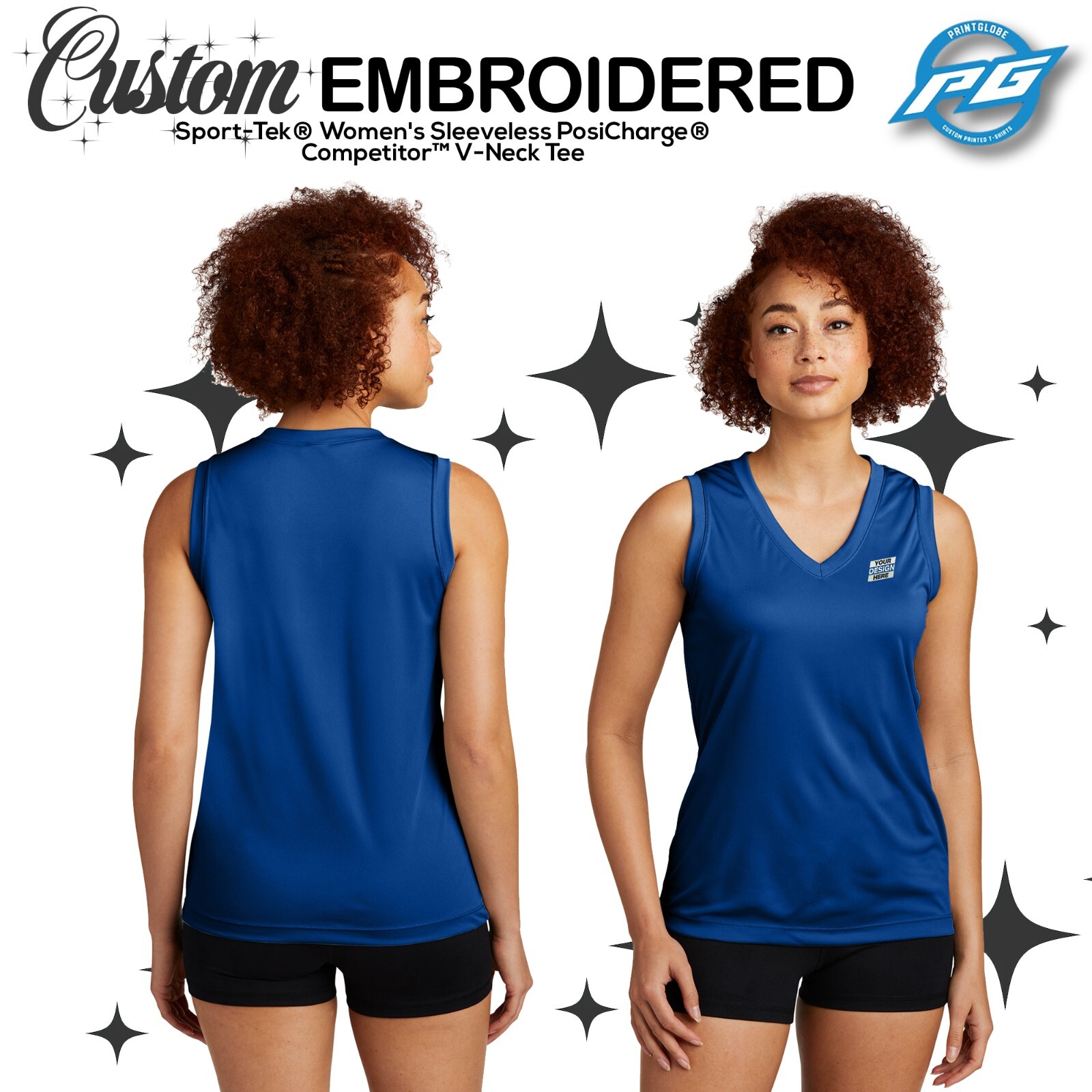 Women's Sleeveless PosiCharge Competitor V-Neck Embroidered Gift For Her LST352 gallery
