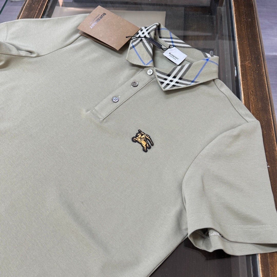BUR*BERRY Men's Light Green Short-Sleeve Collared Polo Shirt XL gallery