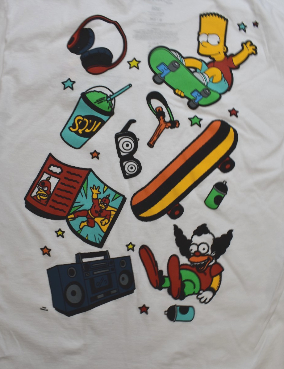 The Simpsons Mens Bart Simpson & Krusty The Clown Icons White Shirt NWT S-3XL gallery