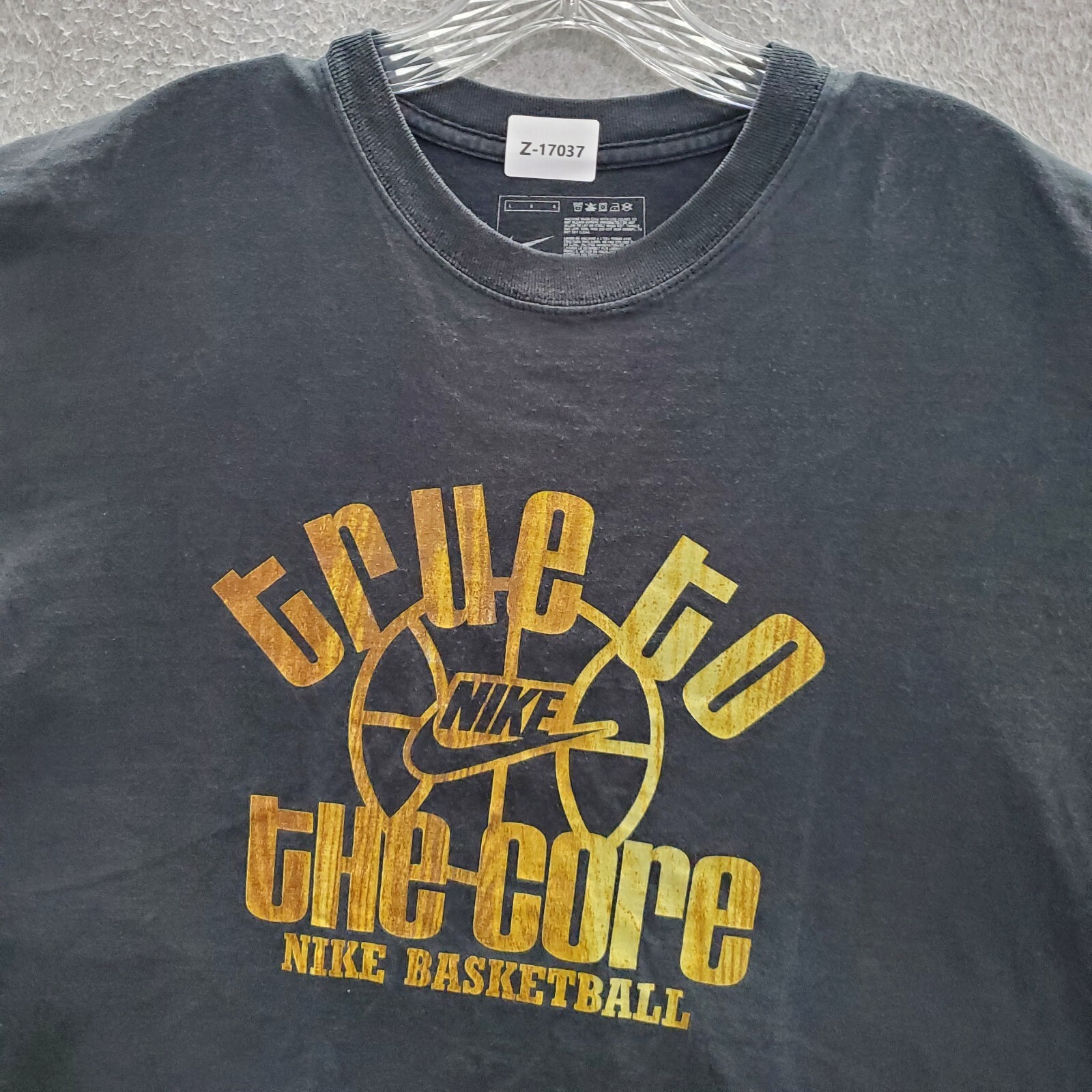 Nike Men Shirt Large Black Swoosh Logo True To The Core Basketball Crew Neck Tee gallery