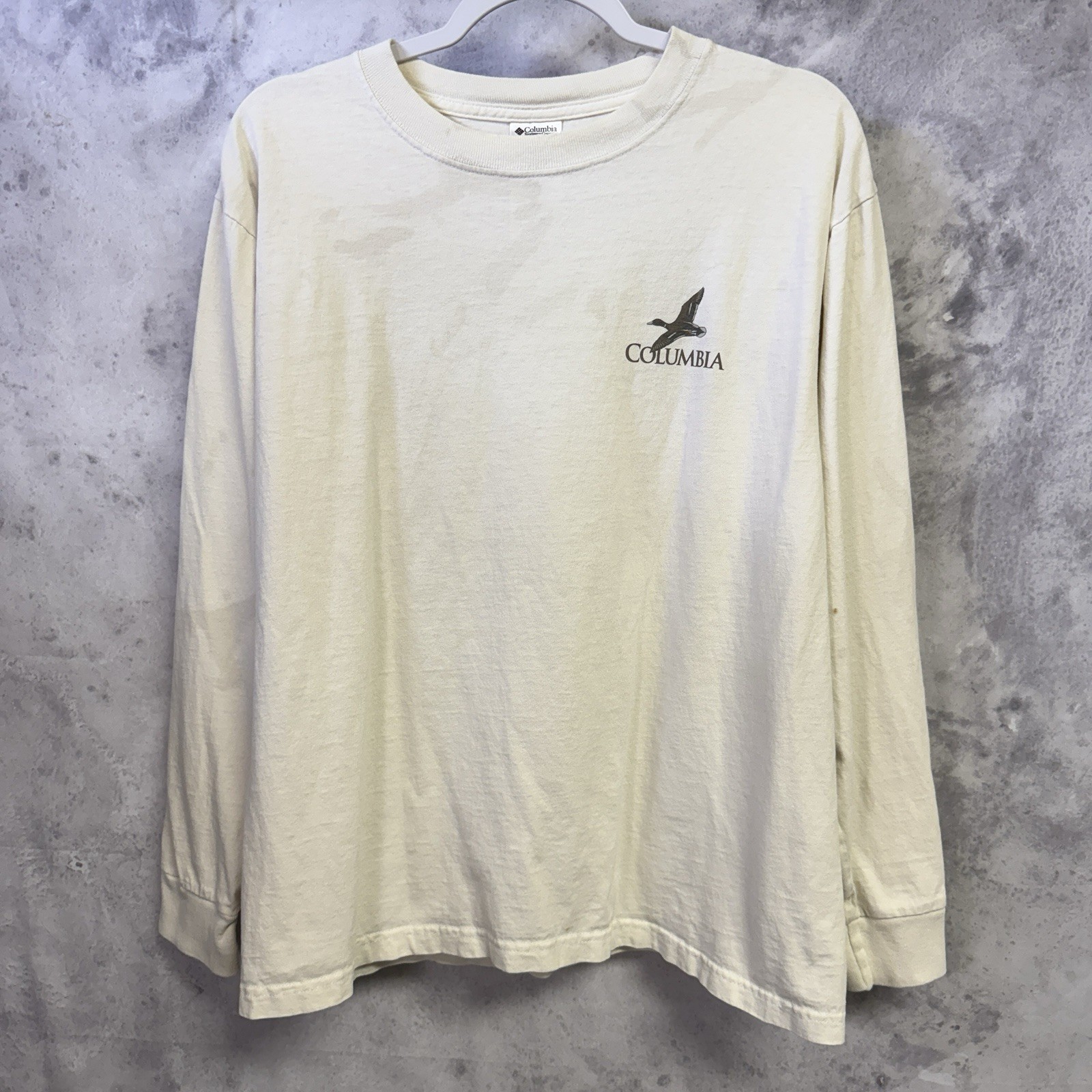 Columbia Duck Hunting Graphic T Shirt Mens Medium Gray Cotton Long Sleeve Tee gallery