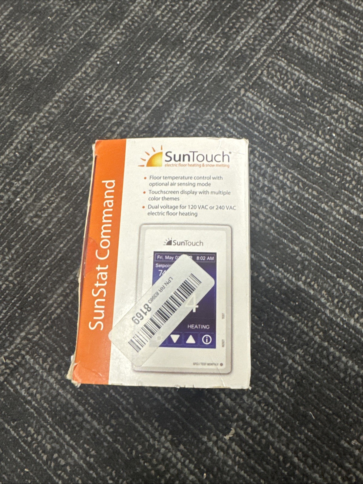 SunStat Command Touch Screen Programmable Thermostat 500850 Floor Heat