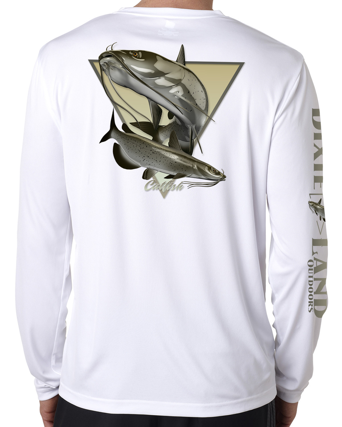Catfish fishing t shirt Dixie Land Outdoors Microfiber long sleeve 50+ uv