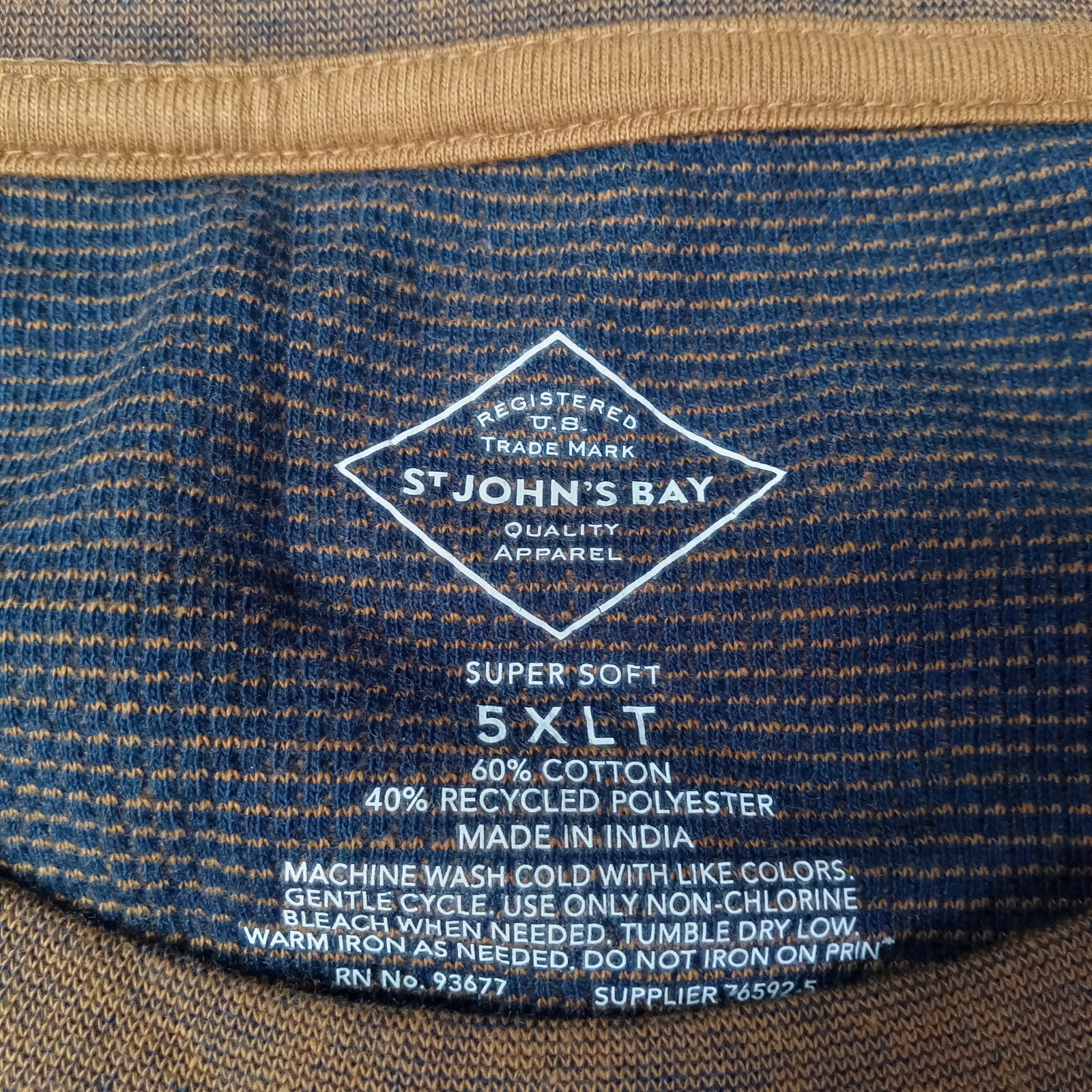 St. John's Bay Long Sleeve Waffle Knit Thermal Shirt Men's Size 5XLT Monk Brown gallery