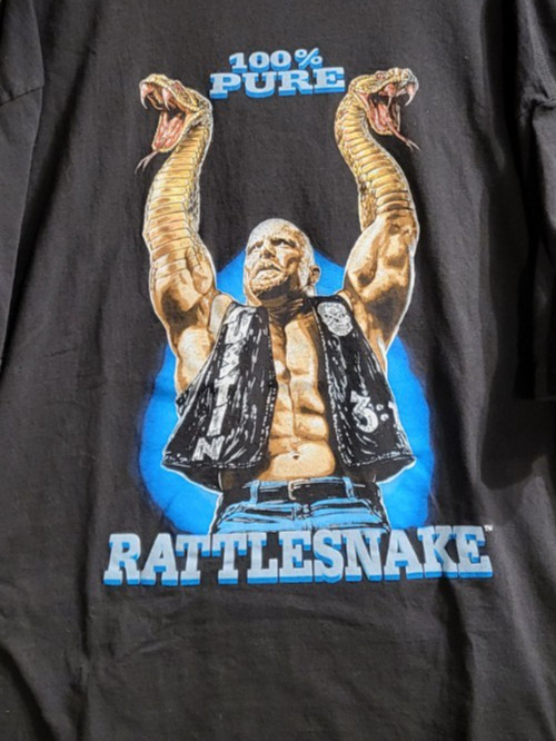 WWE 3X Stone Cold Steve Austin 100% Pure Rattlesnake Expect No Mercy Black Shirt