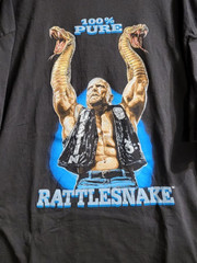 WWE 3X Stone Cold Steve Austin 100% Pure Rattlesnake Expect No Mercy Black Shirt