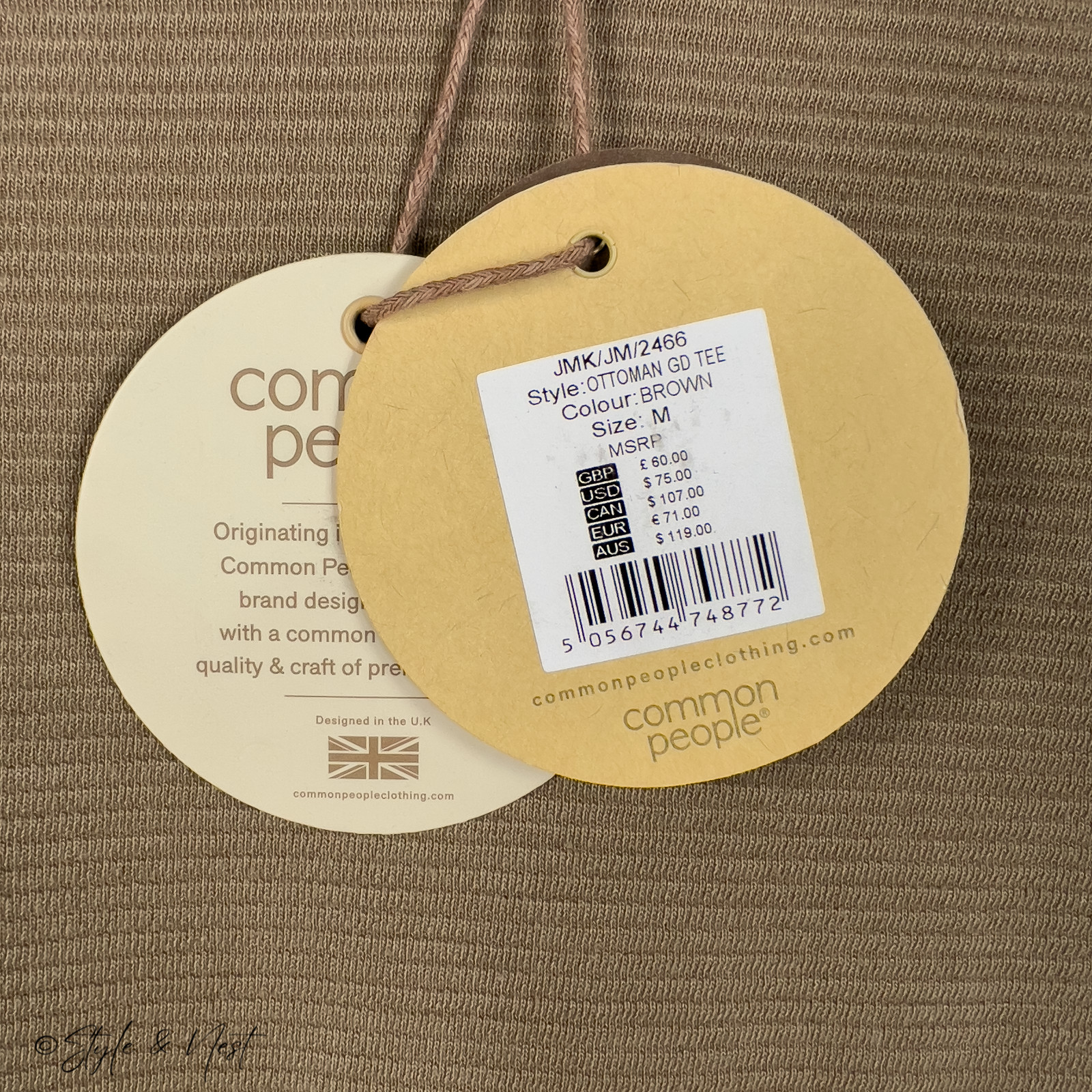 Common People Waffle Knit Tee Medium Coco Brown Cozy Ribbed gallery