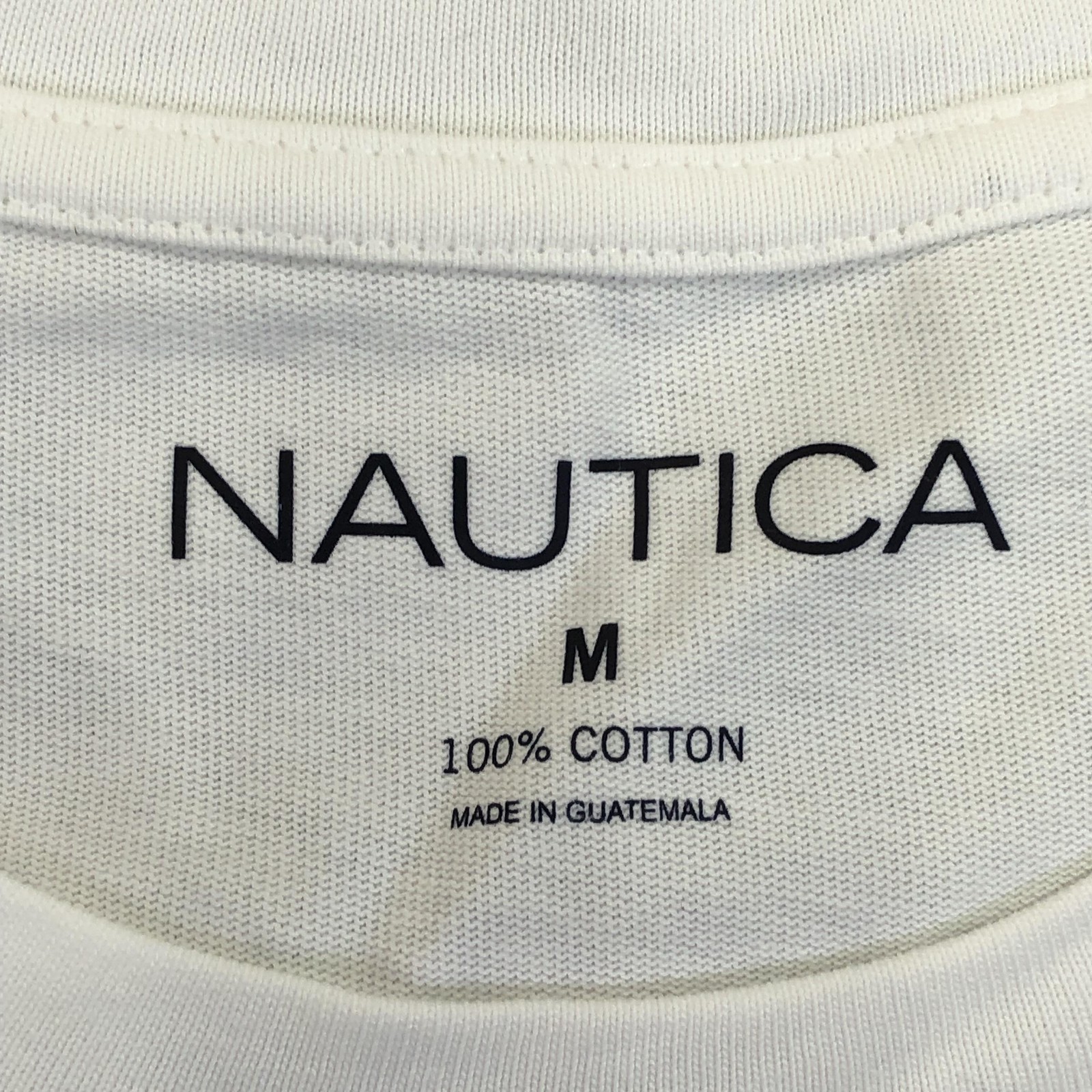 Nautica Shirt Mens Medium White Long Sleeve Logo Graphic Tee Tagless Nautical gallery