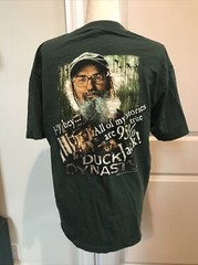 Duck Dynasty Large Uncle Si My Stories Are 95% True Shirt Green Short Sleeve