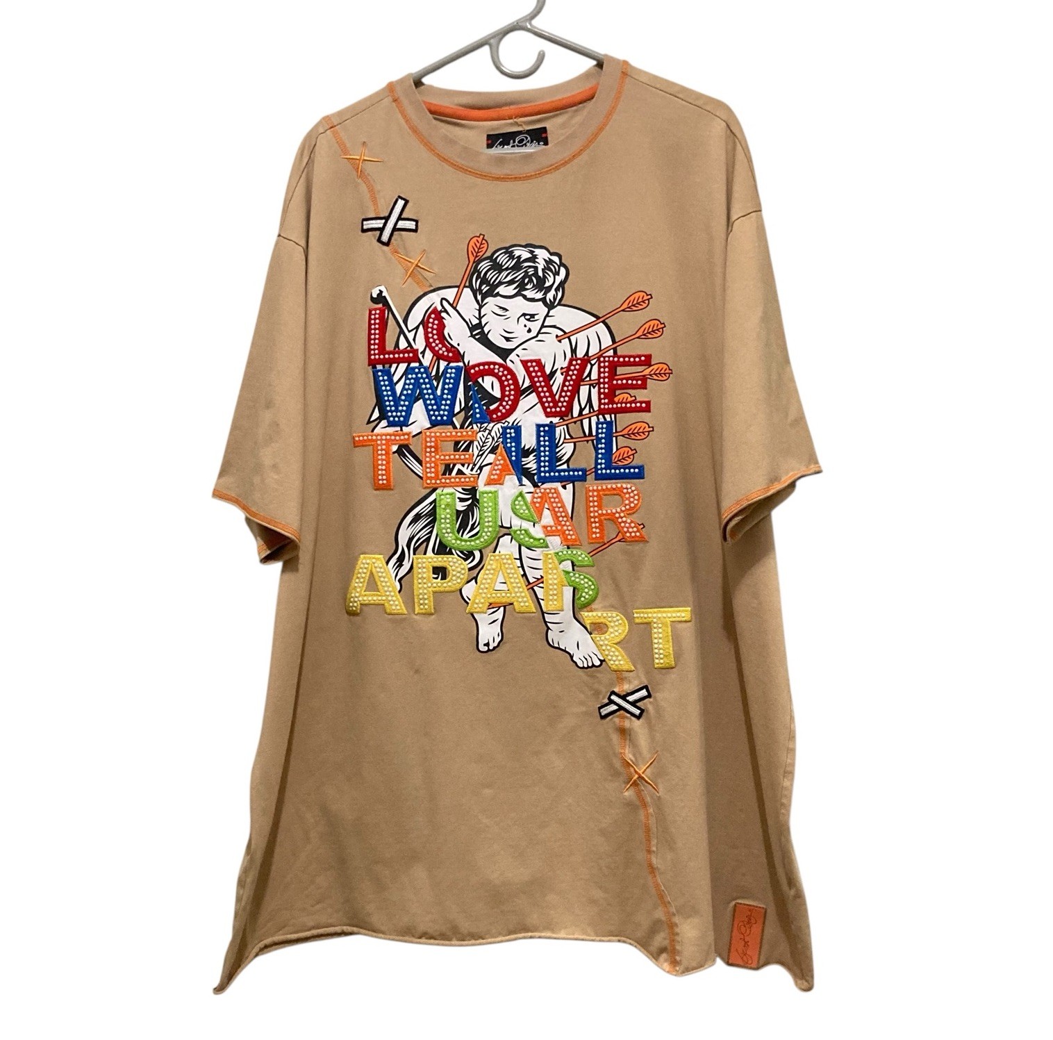 Frost Originals Love Will Tear Us Apart Cupid Graphic Beige Men's Beaded 3XB gallery