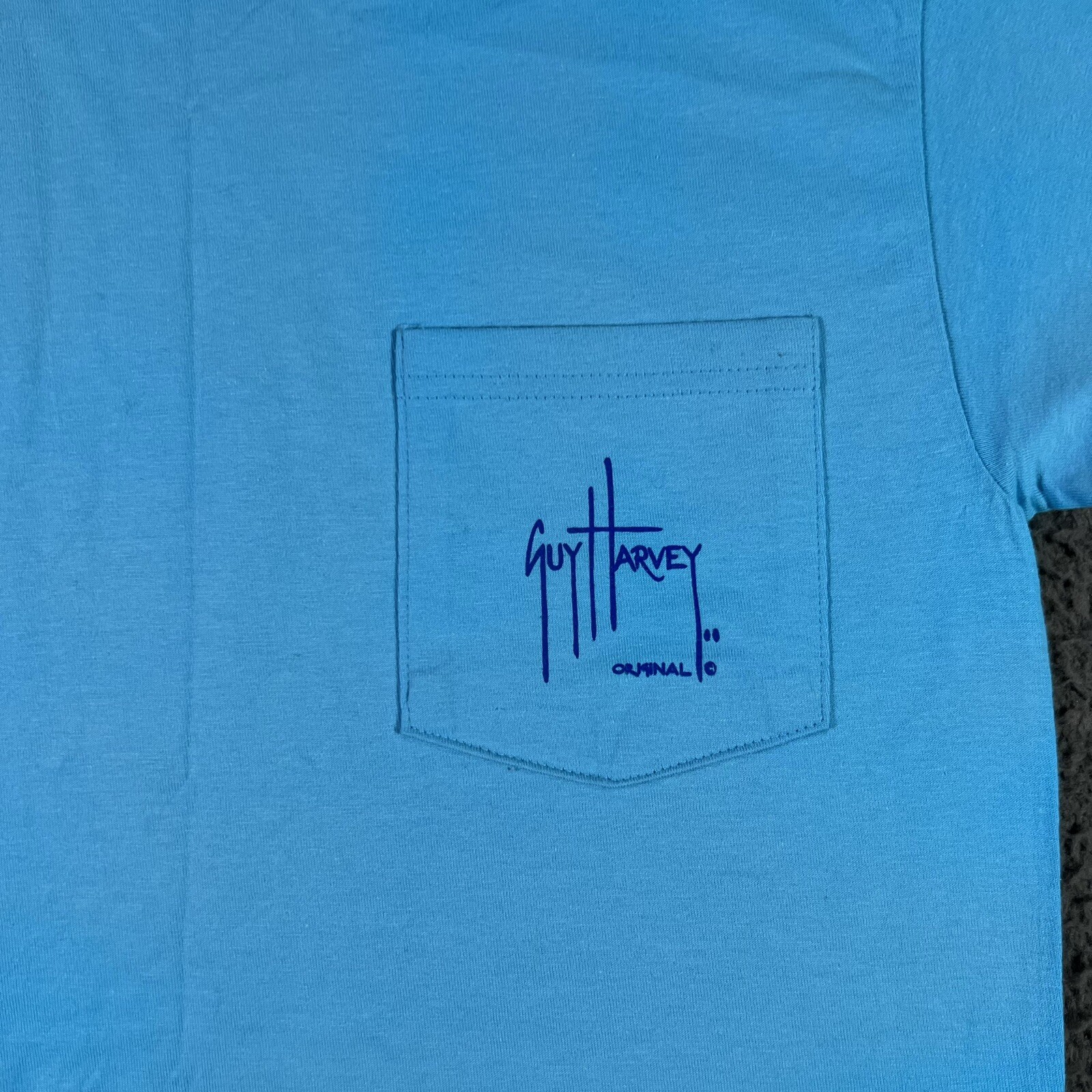 Guy Harvey By Aftco Shirt Mens Small Short Sleeve Pocket Blue Fishing gallery