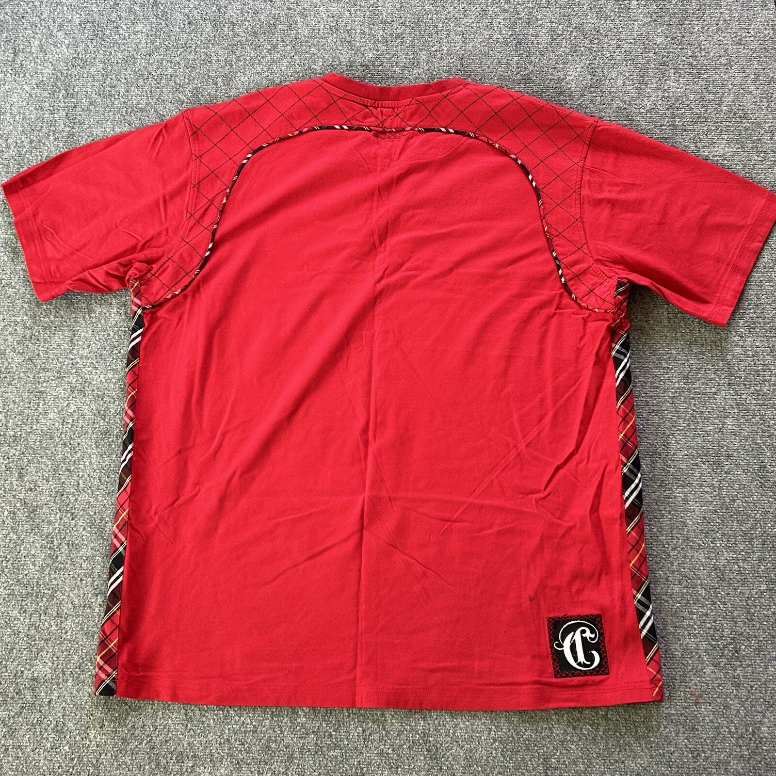 Coogi Shirt Men XXXL Red Plaid Patch Embroidered Vintage Y2K T-shirt Baggy 90’s gallery