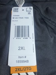NEW Men’s Adidas 2XL Black Active Tee Shirt Size XXLarge Moisture Wicking