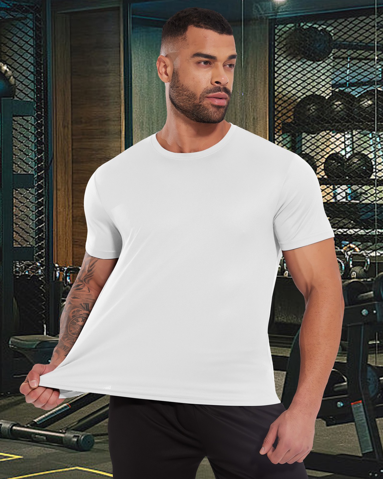 2-3 Pack Men's Solid Short Sleeve T-shirts Soft Quick Dry Sports Gym Workout Top gallery