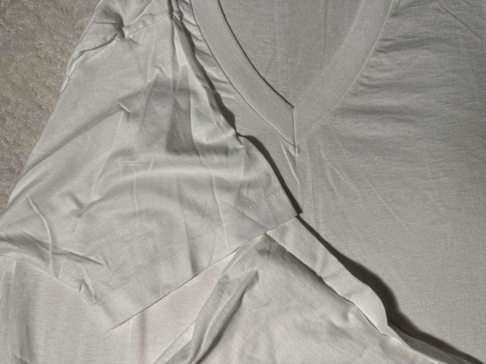 Vintage 1980s 1990s Hanes V Neck Basic Blank Single Stitch T-Shirt, L, Deadstock gallery