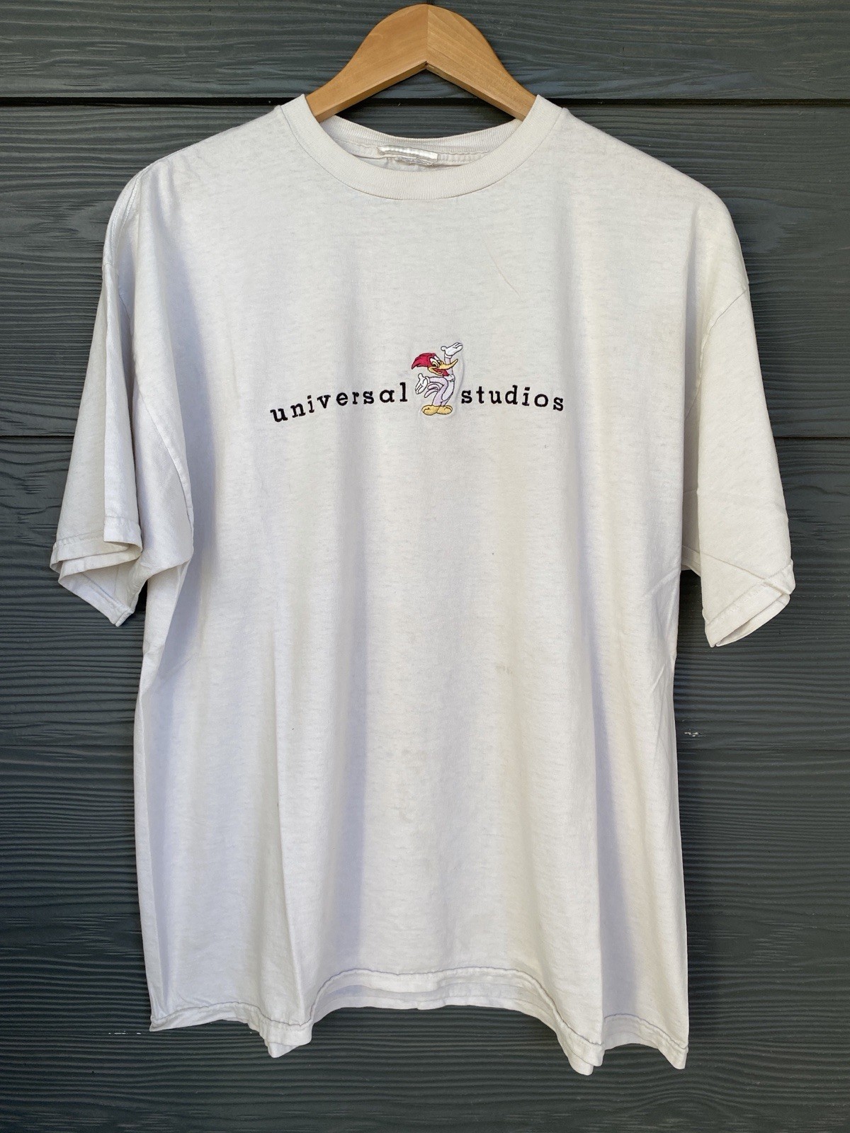 Vintage 90s Universal Studios Shirt Woody Woodpecker Embroidered Size 2XL No Tag