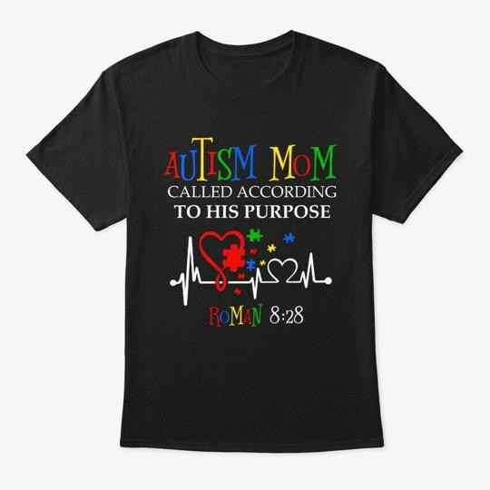 Autism Mom Heartbeat Chidren Cute T-Shirt Made in the USA Size S to 5XL