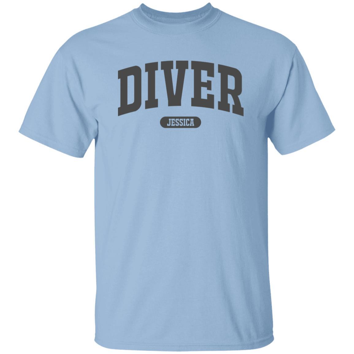 Diver Personalized Unisex T-shirt Custom Scuba diving White Sand Light Blue gallery