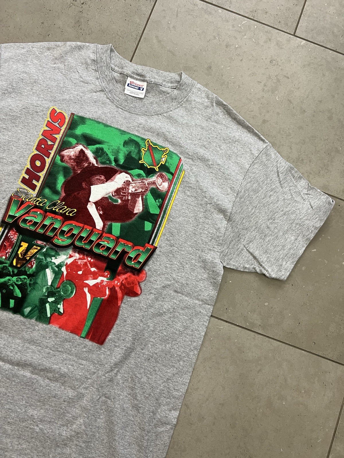 Vintage 90s Santa Clara Vanguard Drum And Bugle Corps Gray Graphic Tee Shirt L gallery