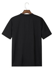 LOVE Print Plus Size Men’s Short Sleeve T-Shirt, Trendy Versatile Breathable Tee