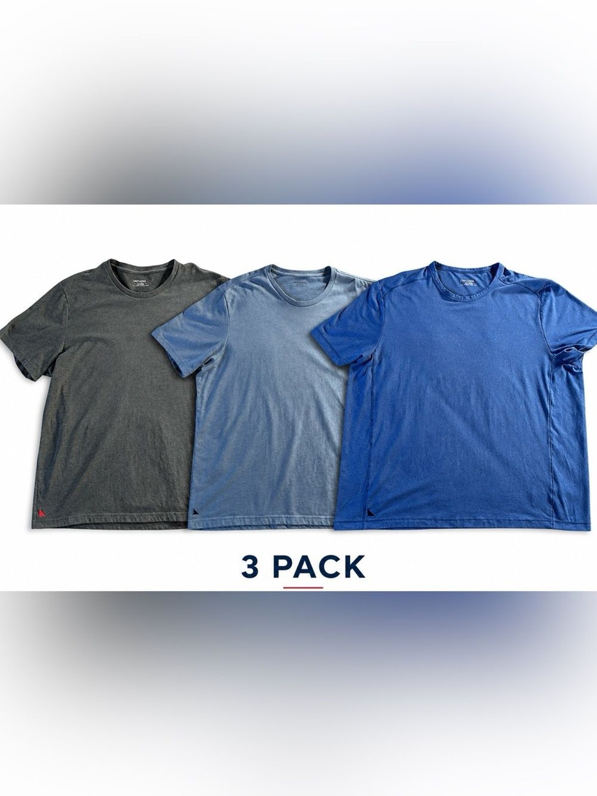 3 Pack-UNTUCKit Short Sleeve Crew Men’s T-Shirt - XXL Charcoal/Lt. Blu/Royal Blu gallery