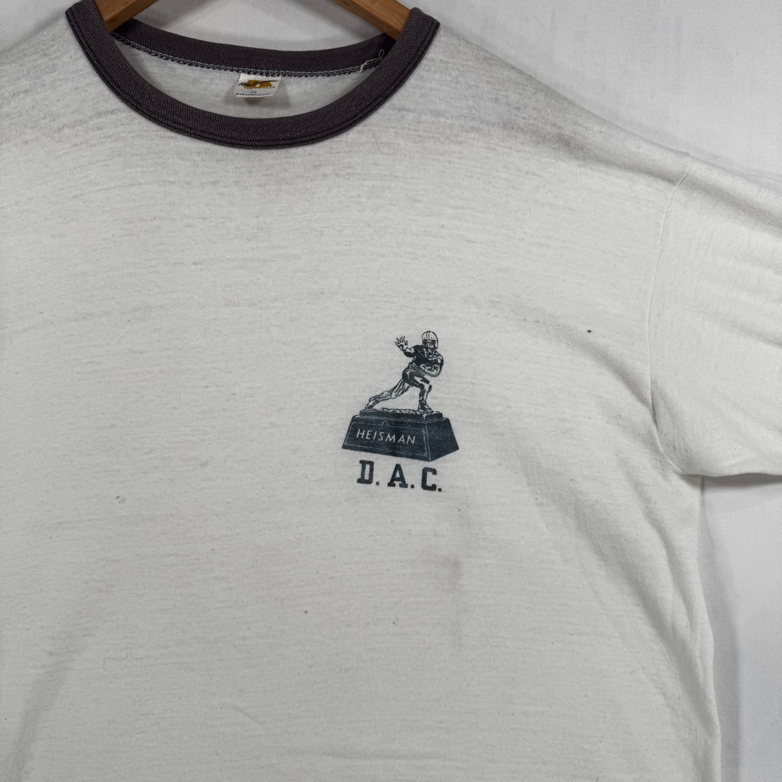Vintage 1970s Heisman DAC Russell Athletic Ringer TShirt Size XL gallery