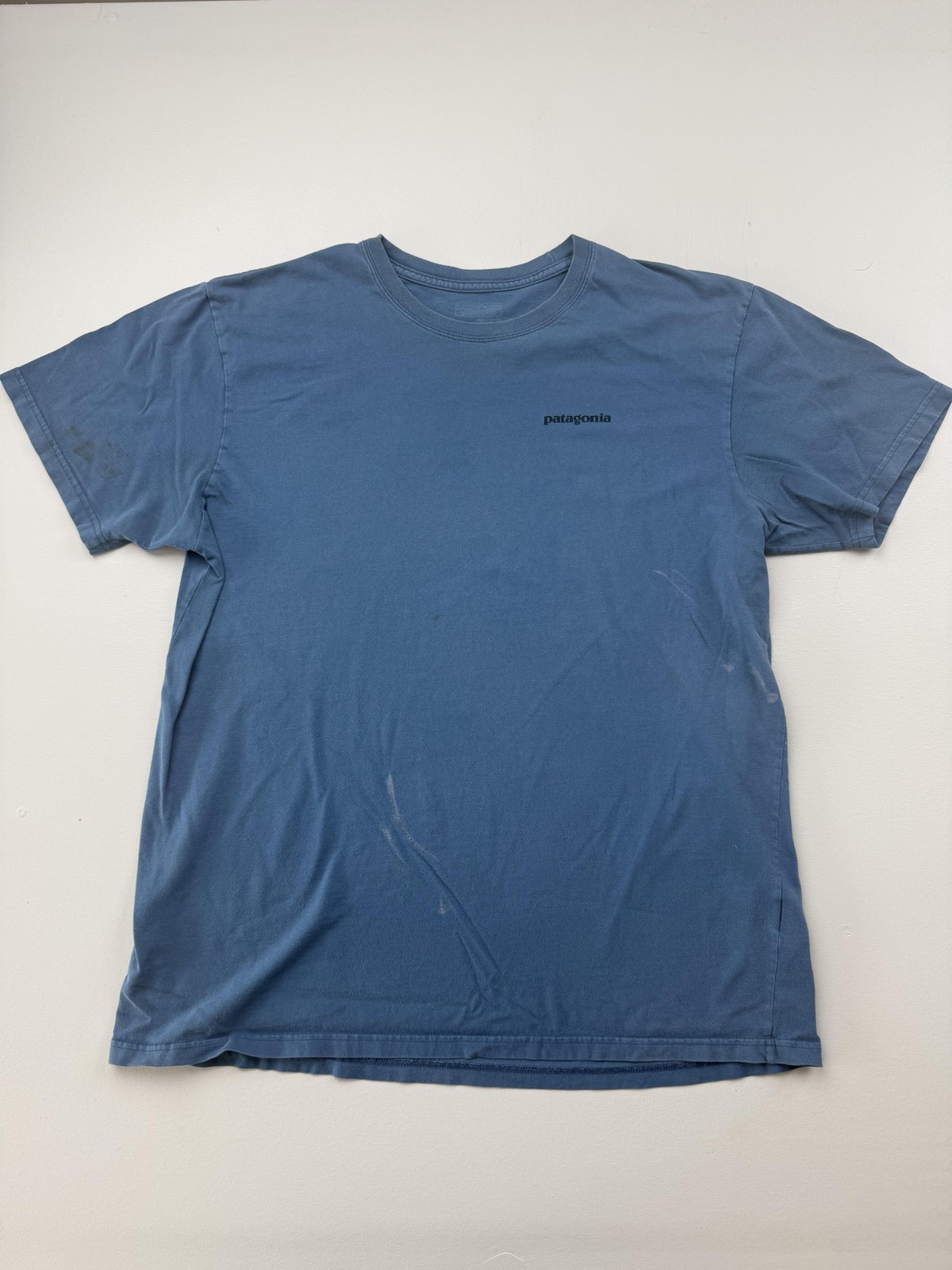 Patagonia Shirt Mens Large Blue Back Logo Graphic Tee Tagless Outdoor Hiking gallery